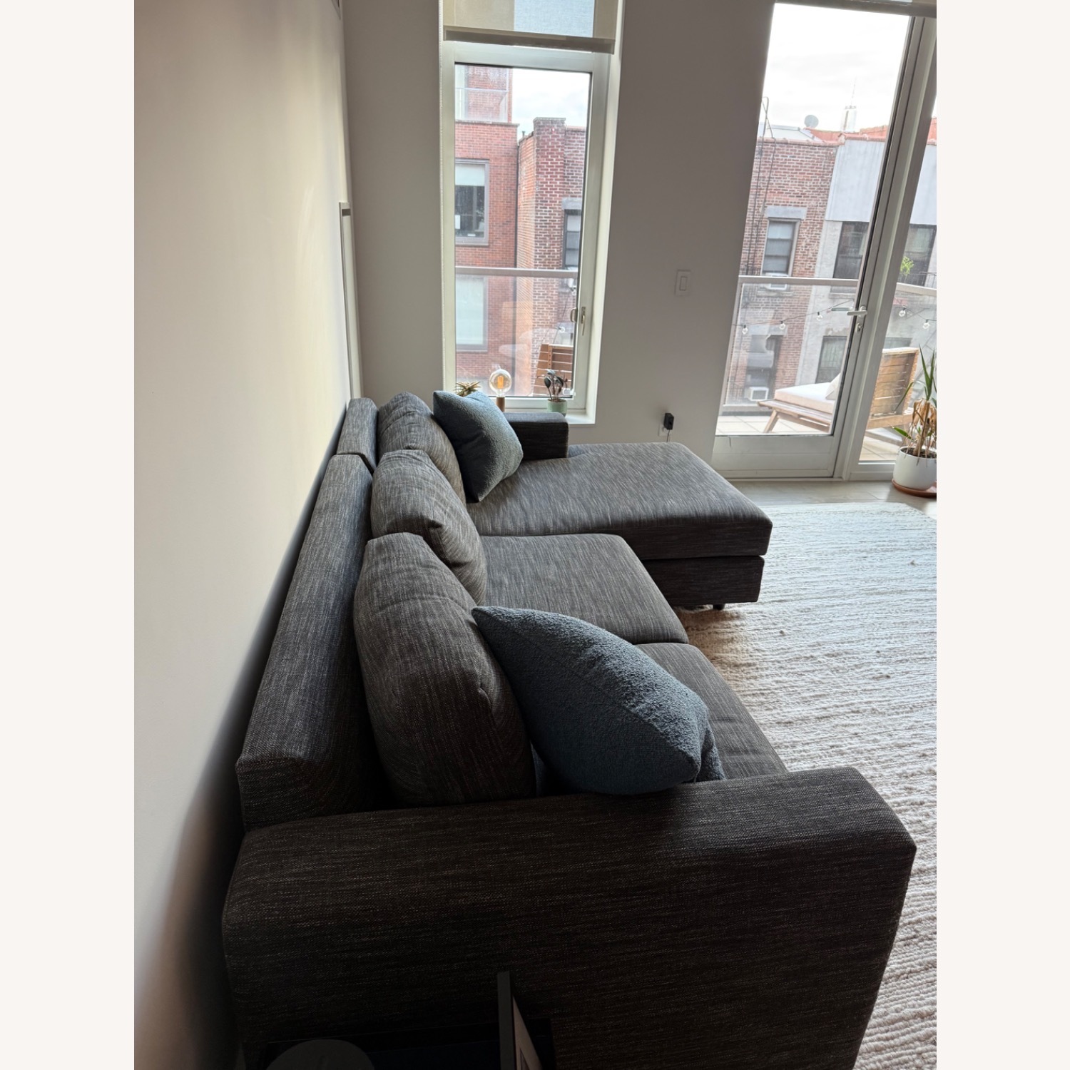 West Elm Urban 2-Piece Sectional in Pewter - image-2