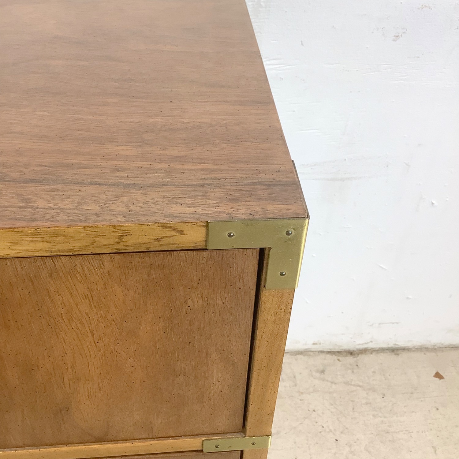 Vintage Three Drawer Campaign Dresser - image-11