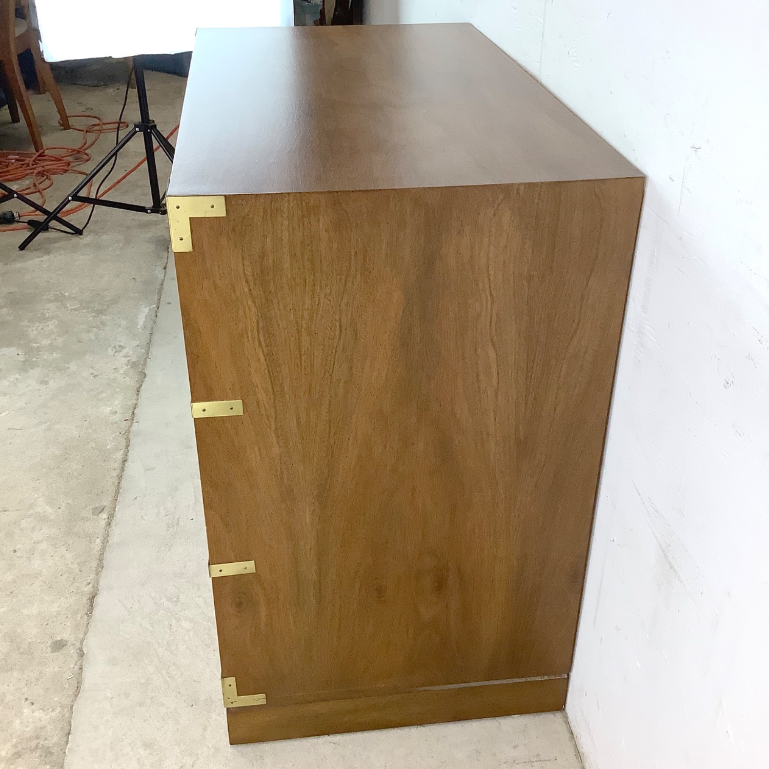 Vintage Three Drawer Campaign Dresser - image-6