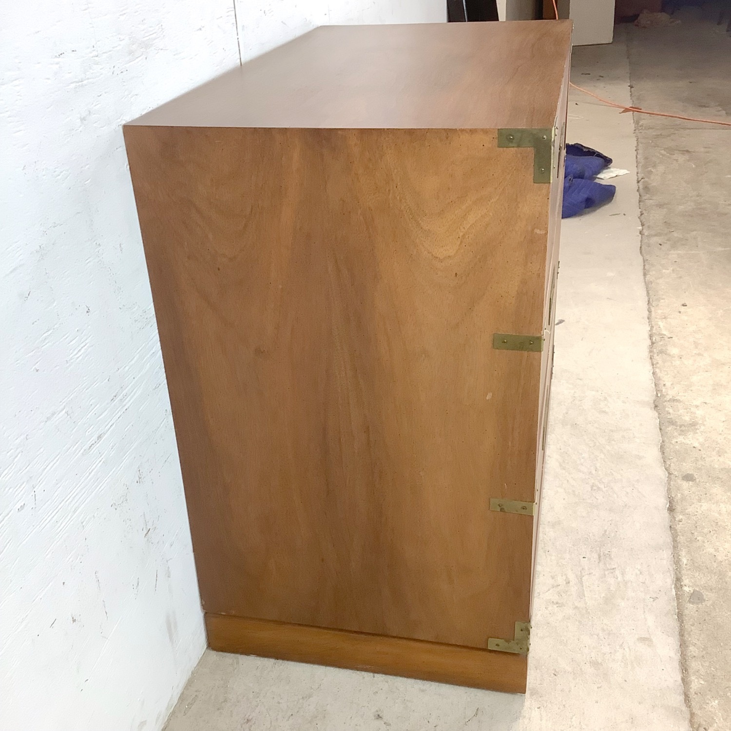 Vintage Three Drawer Campaign Dresser - image-5