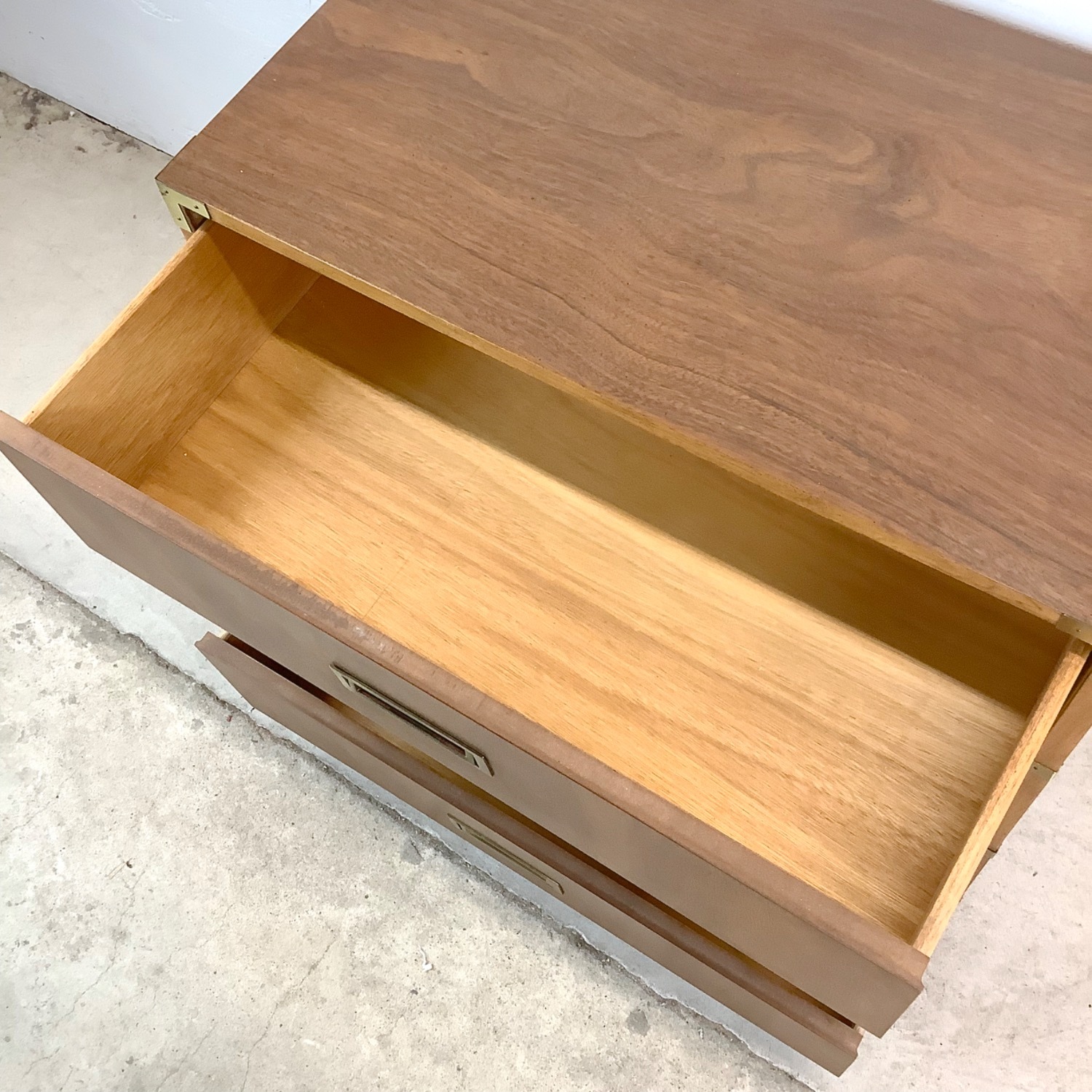 Vintage Three Drawer Campaign Dresser - image-9
