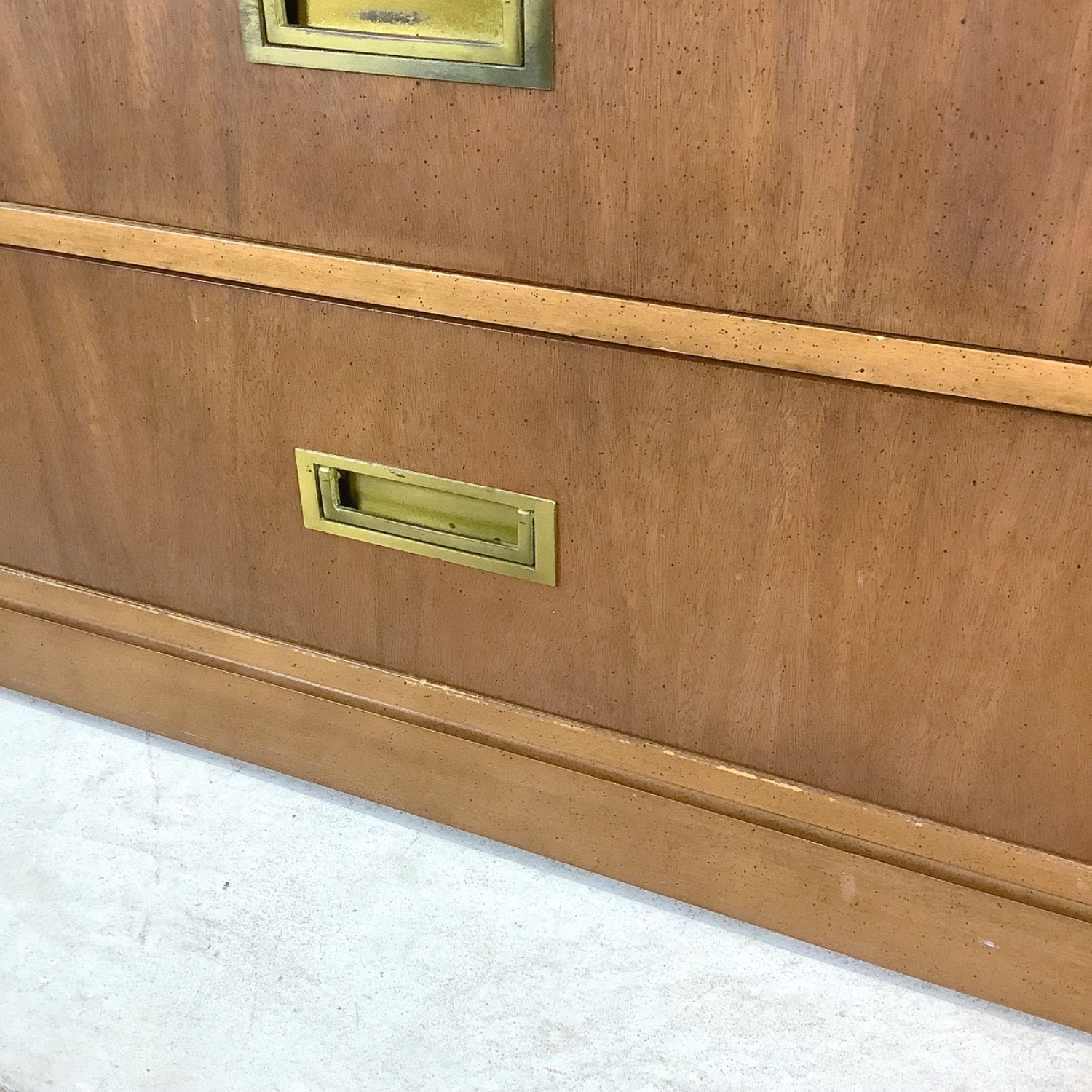 Vintage Three Drawer Campaign Dresser - image-12