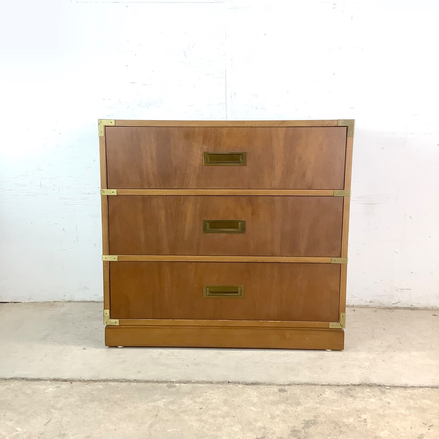 Vintage Three Drawer Campaign Dresser - image-1