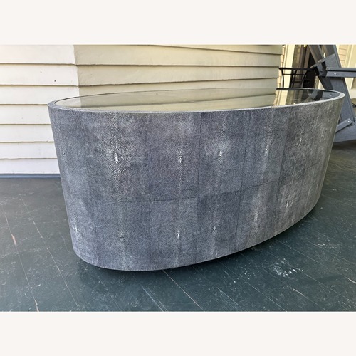 Used Oval Faux Shagreen Coffee Table for sale on AptDeco