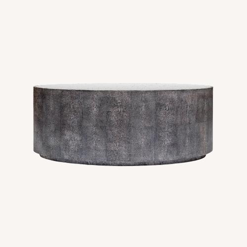 Used Oval Faux Shagreen Coffee Table for sale on AptDeco