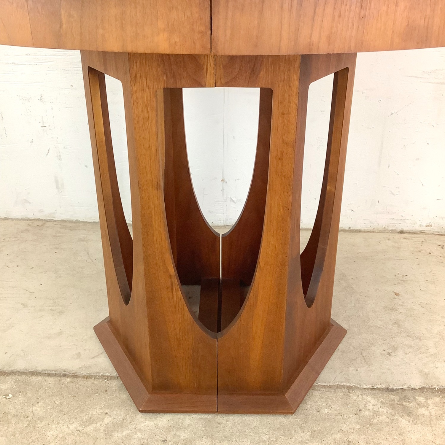 Mid-Century Pedestal Dining Table W Leaves - image-11