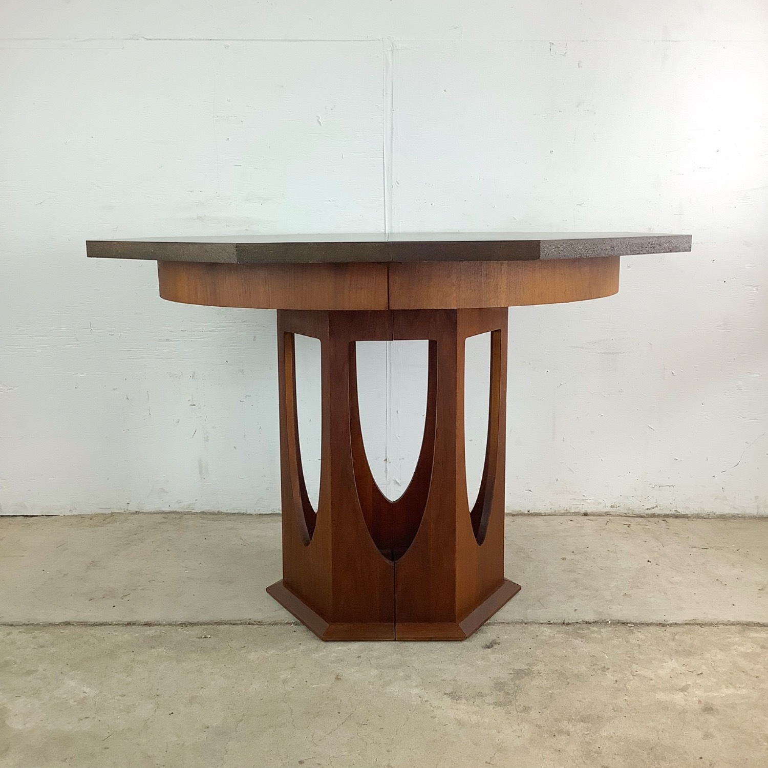 Mid-Century Pedestal Dining Table W Leaves - image-7