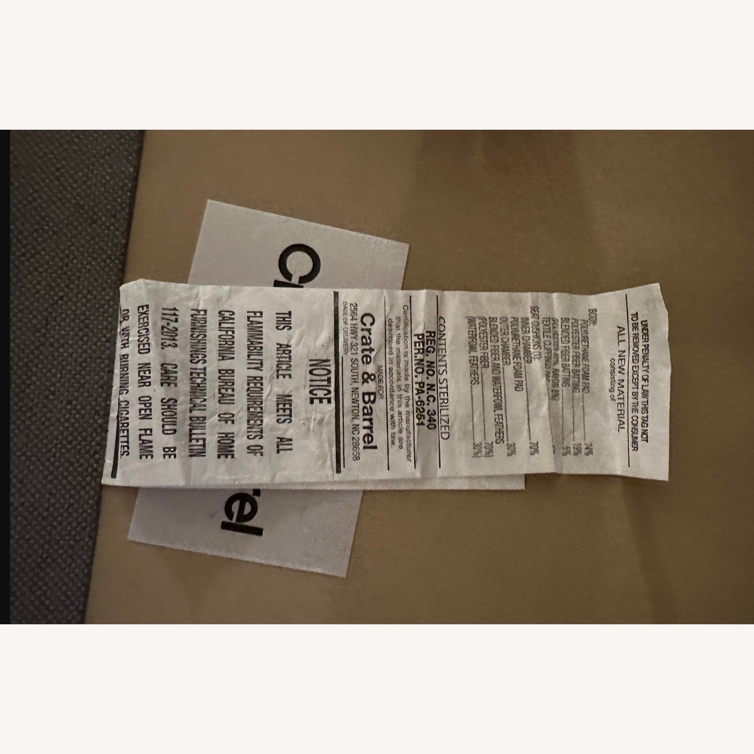 Crate & Barrel Barrett II 2-Piece Right Arm Chaise Sectional Sofa - image-4