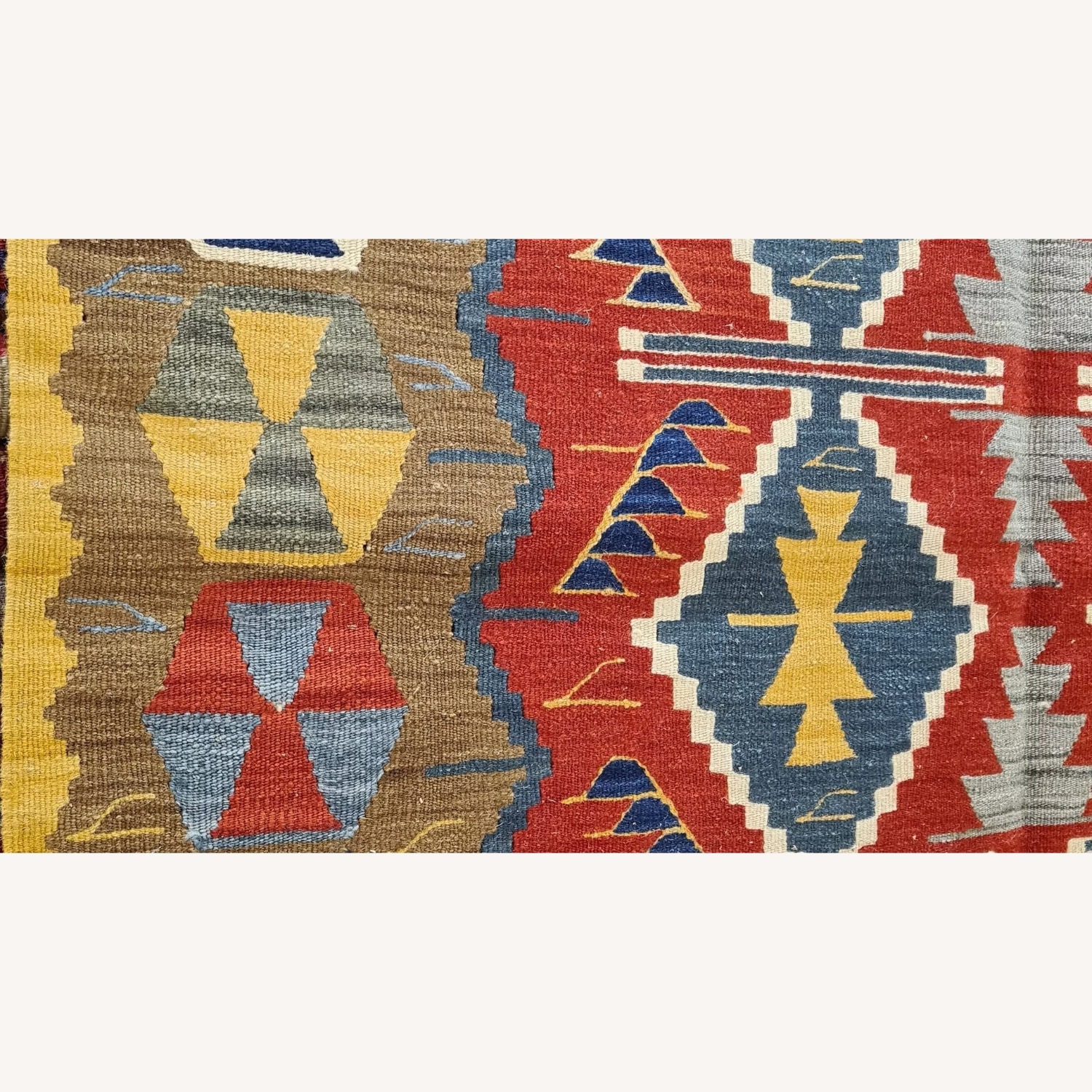 Handwoven Oushak Geometric Wool Rug Kilim Couture - image-2