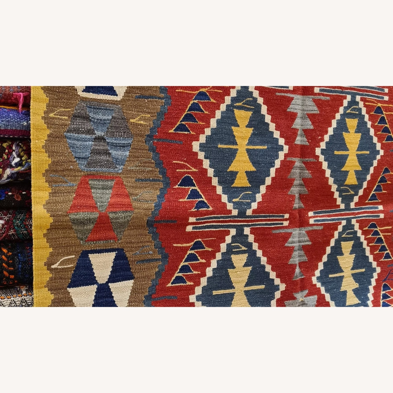 Handwoven Oushak Geometric Wool Rug Kilim Couture - image-3