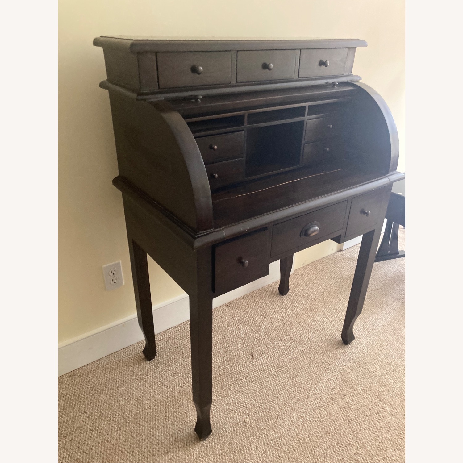 Roll-Top Antique Desk Sourced in Paris - image-7