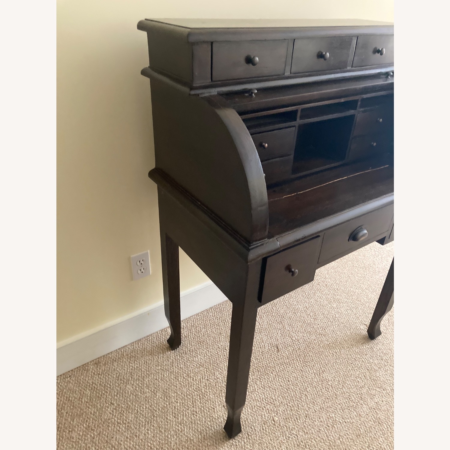 Roll-Top Antique Desk Sourced in Paris - image-12