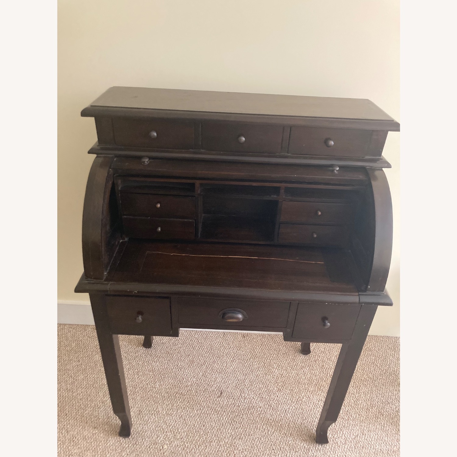 Roll-Top Antique Desk Sourced in Paris - image-8