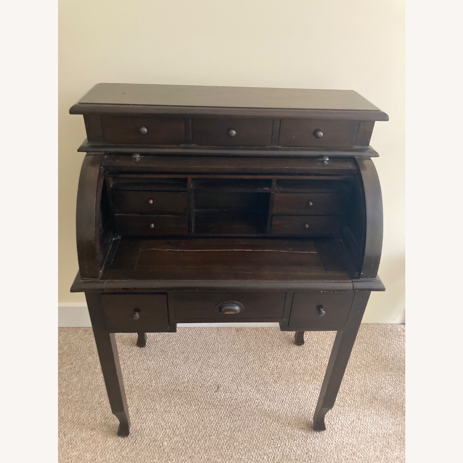 Roll-Top Antique Desk Sourced in Paris - image-11