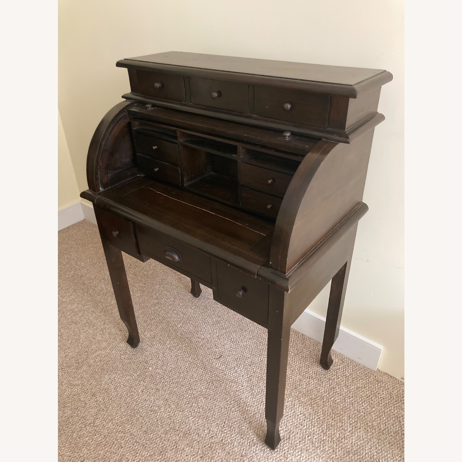 Roll-Top Antique Desk Sourced in Paris - image-9