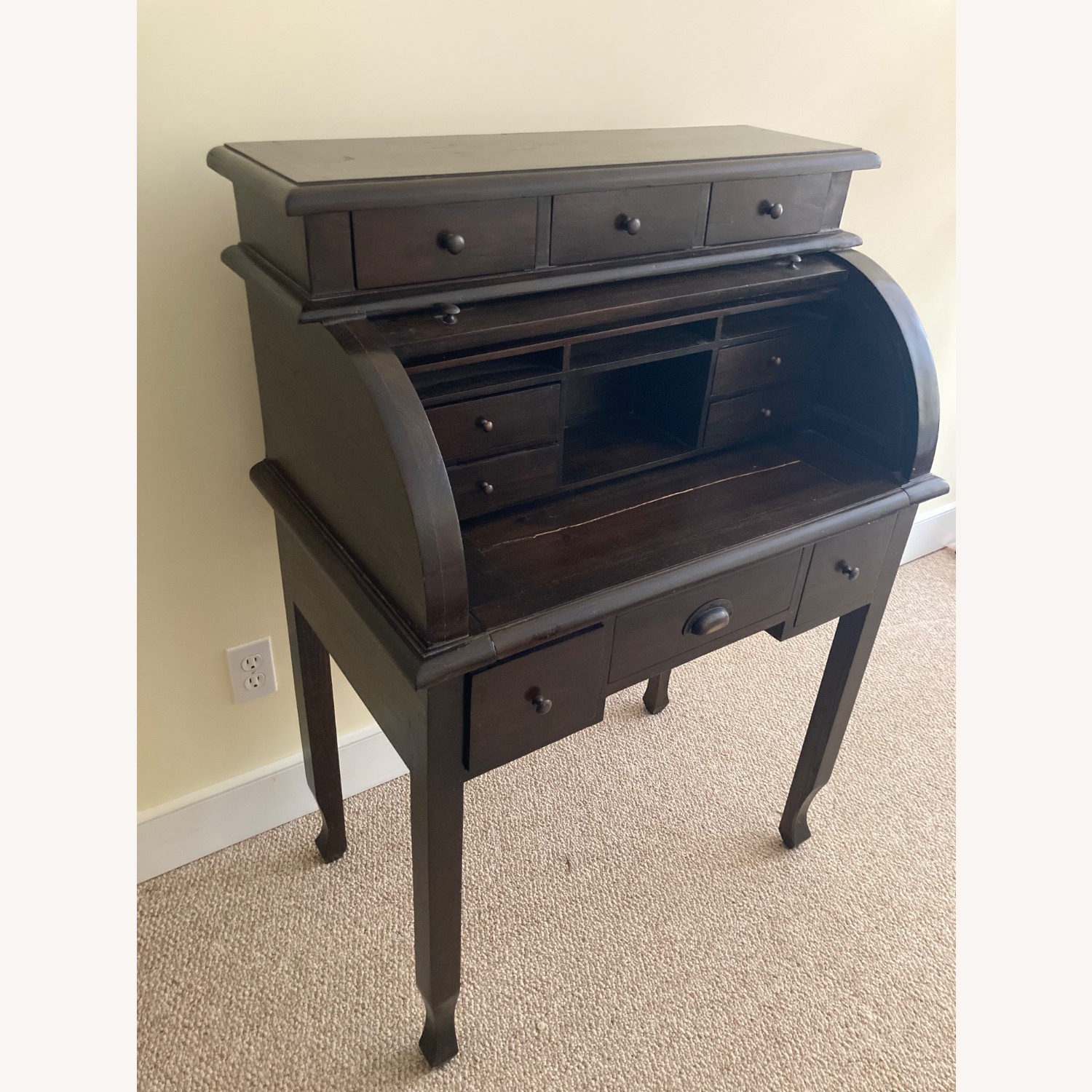 Roll-Top Antique Desk Sourced in Paris - image-13