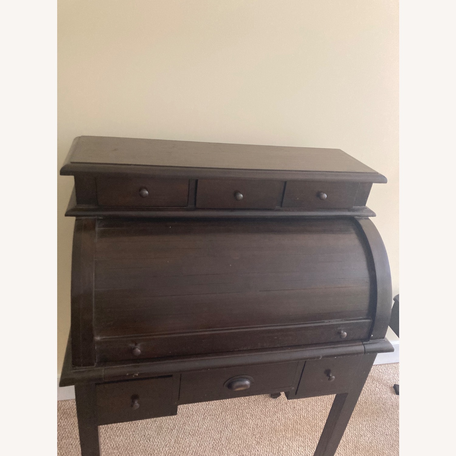 Roll-Top Antique Desk Sourced in Paris - image-4