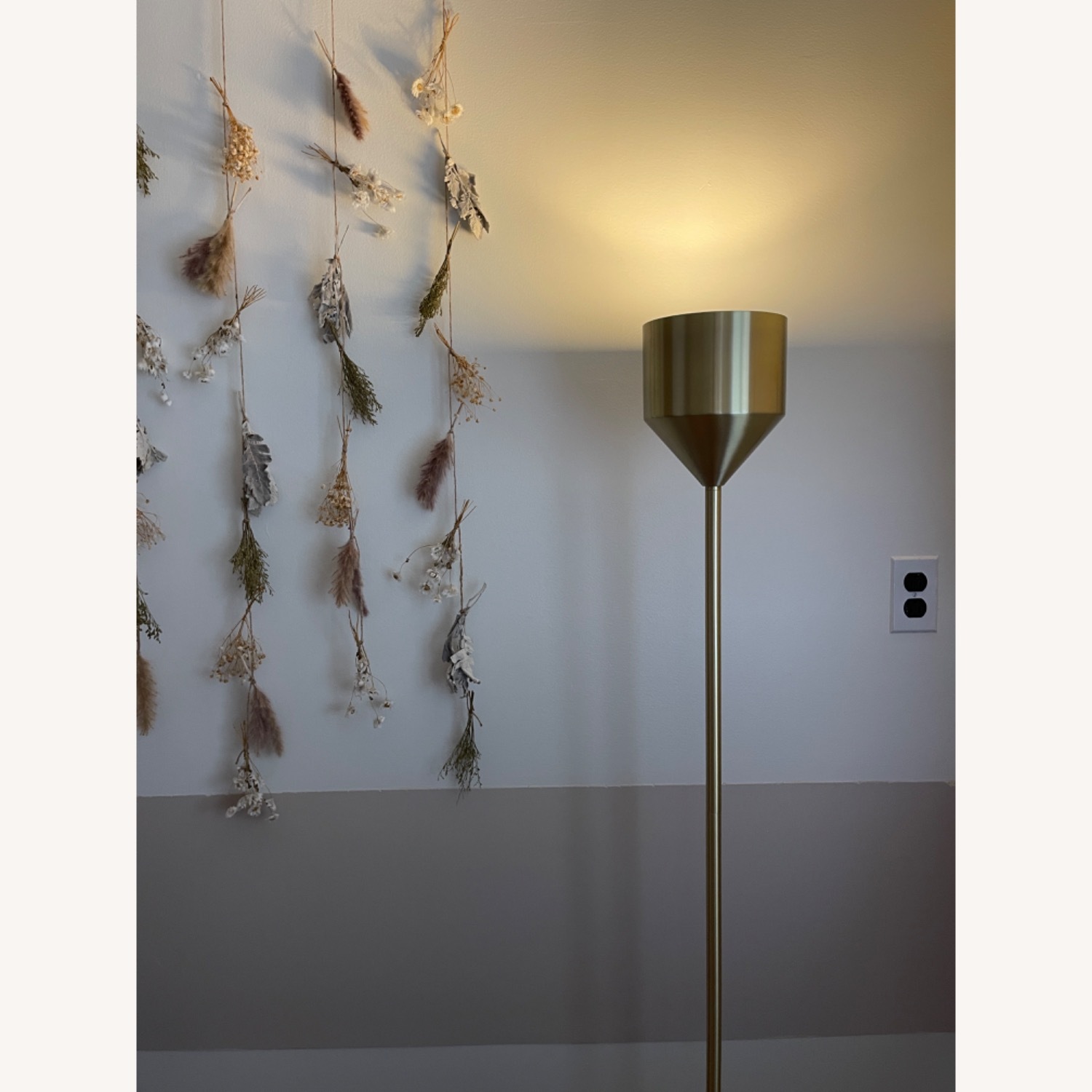 Article Barbell Brushed Brass Standing Floor Lamp - image-2