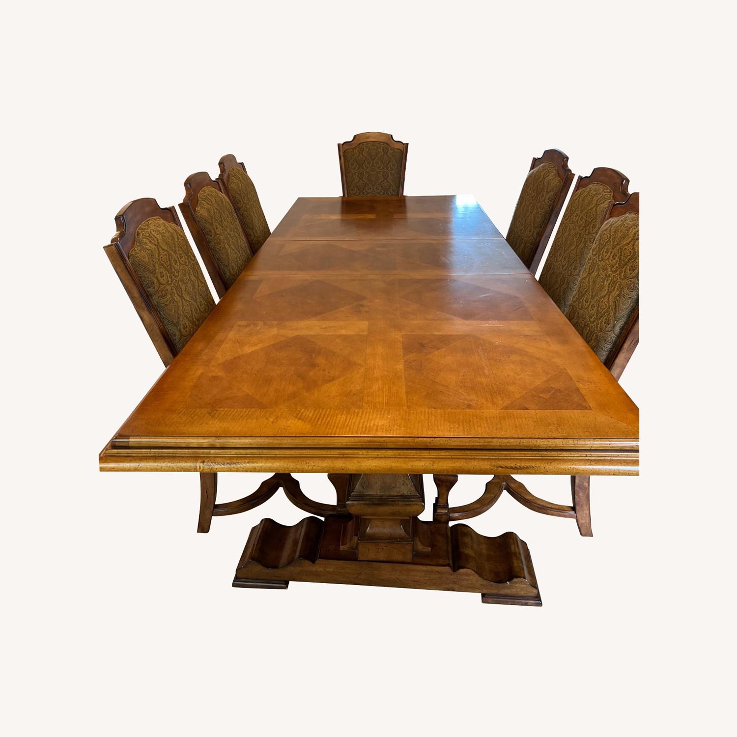 Rustic Wooden Dining Table Set - image-0