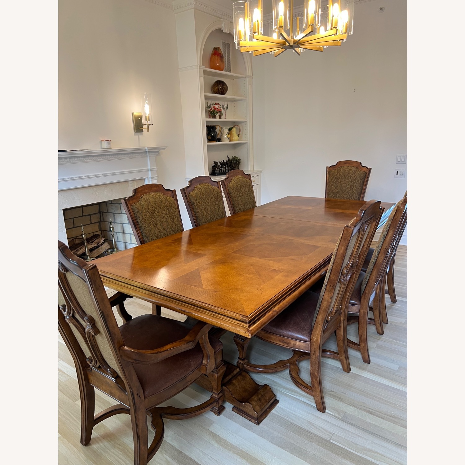 Rustic Wooden Dining Table Set - image-4
