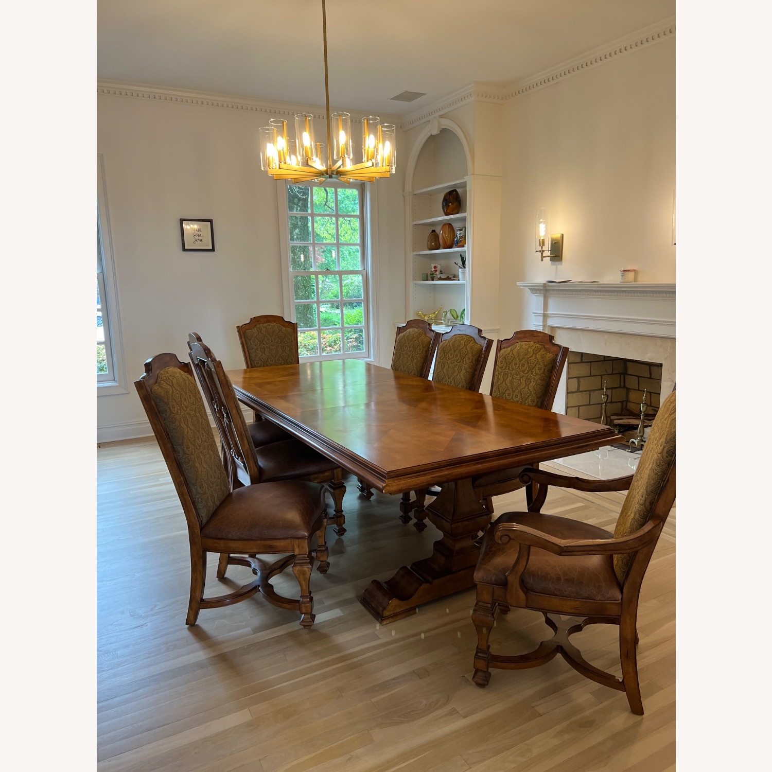 Rustic Wooden Dining Table Set - image-6