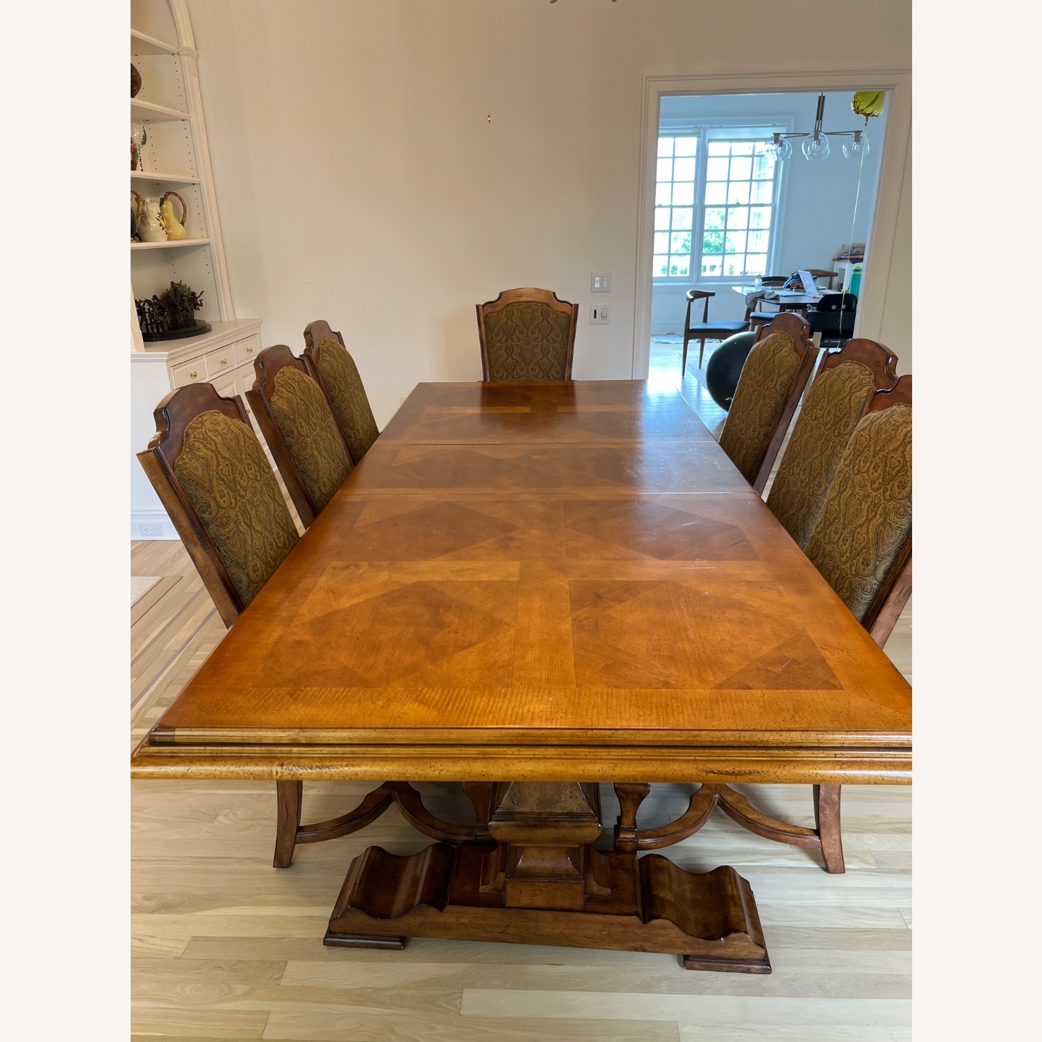 Rustic Wooden Dining Table Set - image-2