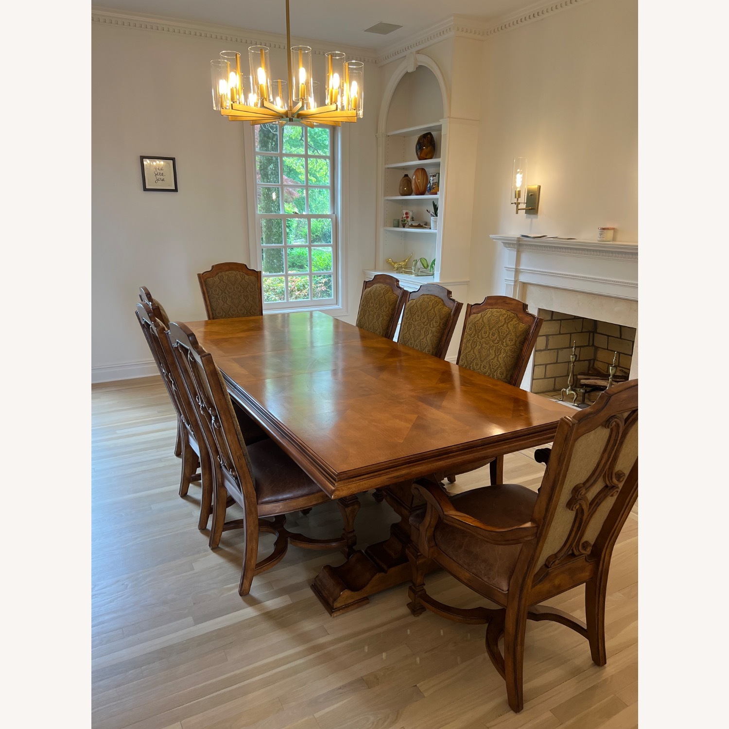 Rustic Wooden Dining Table Set - image-5