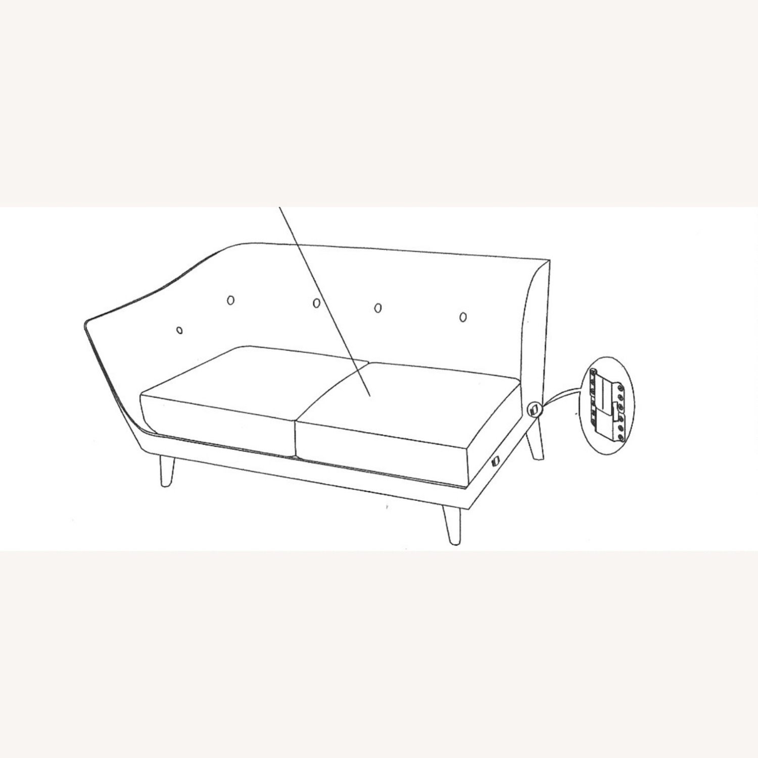 Nelson Mid Century 2 Piece Sectional Sofa  - image-6