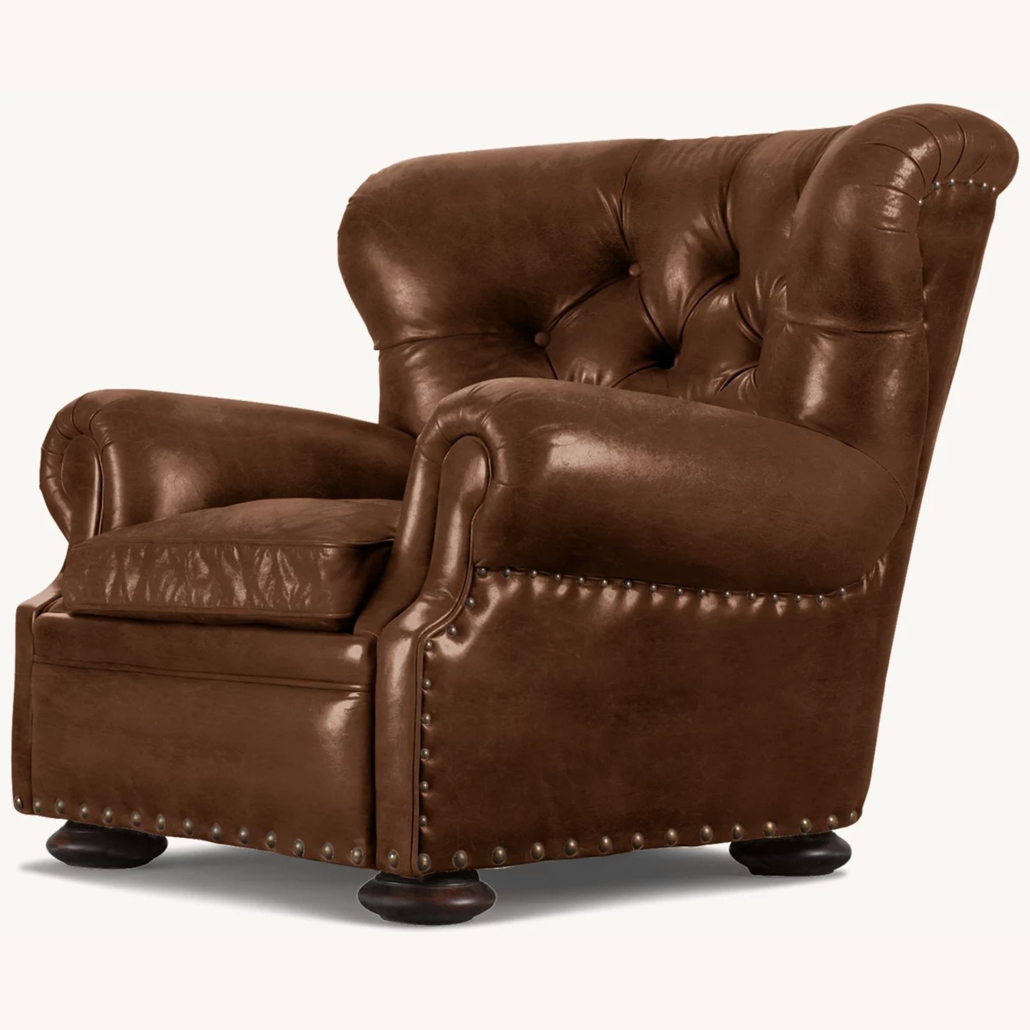 RH Churchill Leather Recliner with Nailheads - image-0
