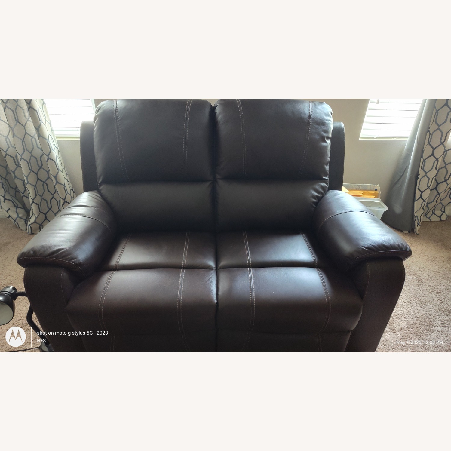 Leather Reclining Modular Loveseat - image-3