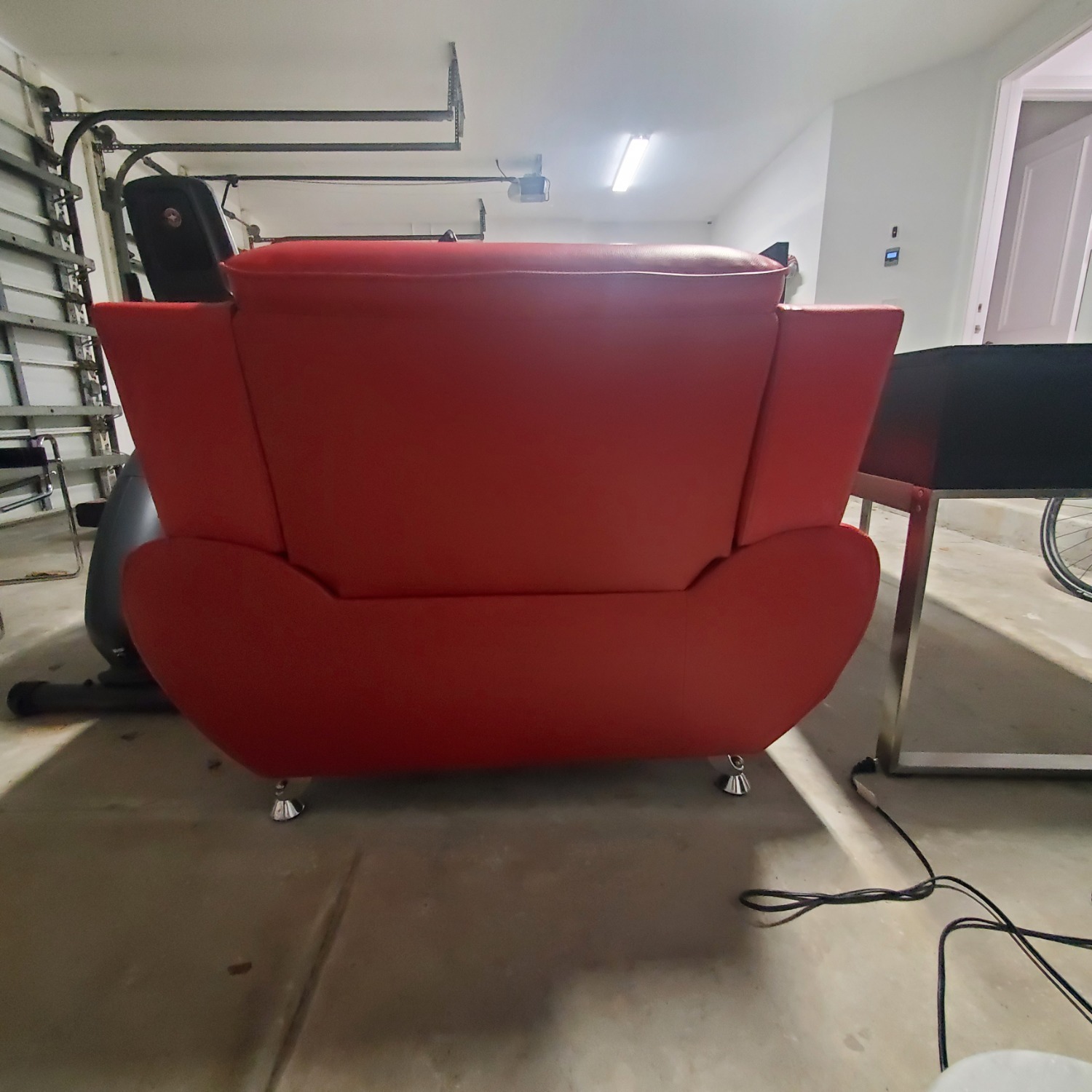 Sanuel Red Leather Armchair - image-2