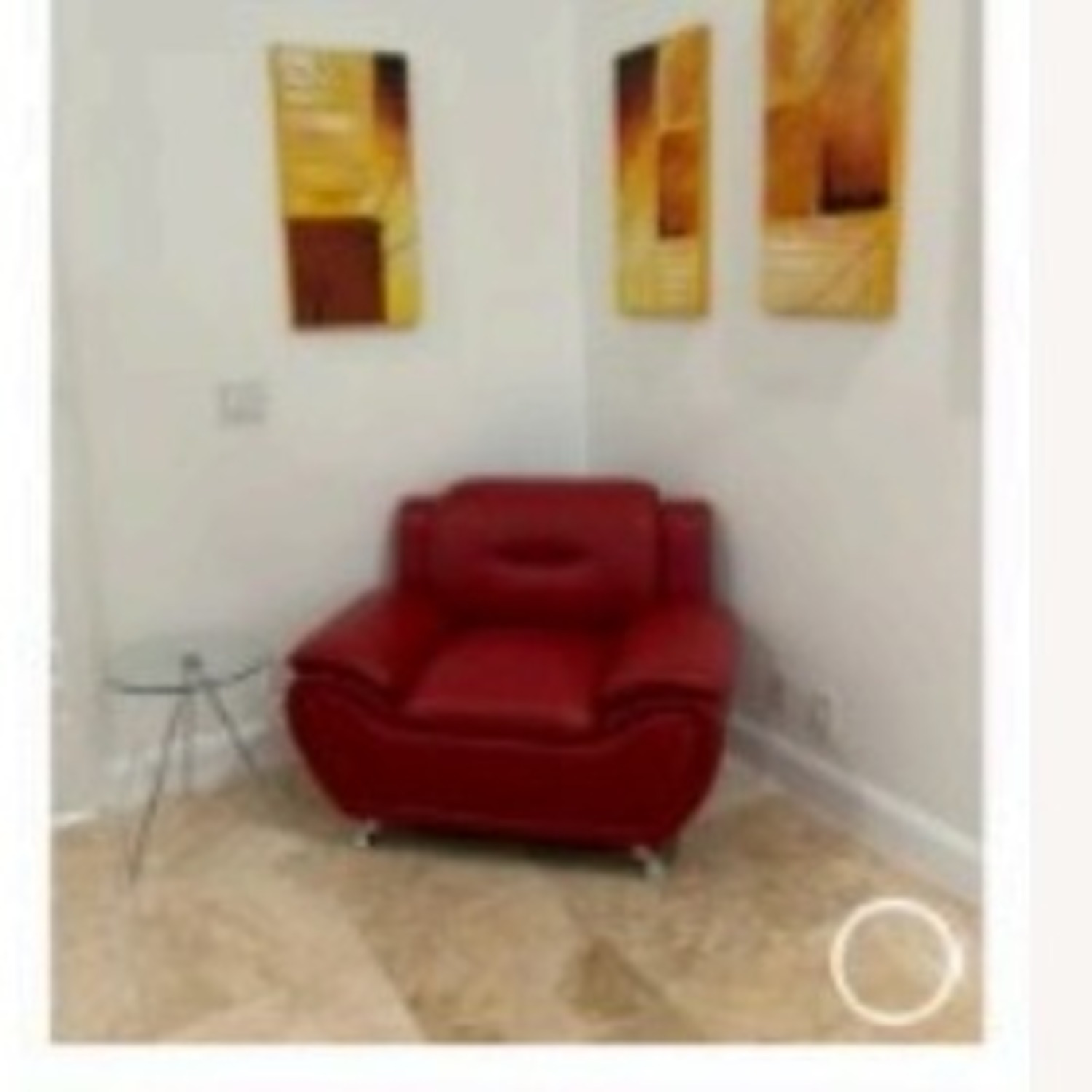 Sanuel Red Leather Armchair - image-1