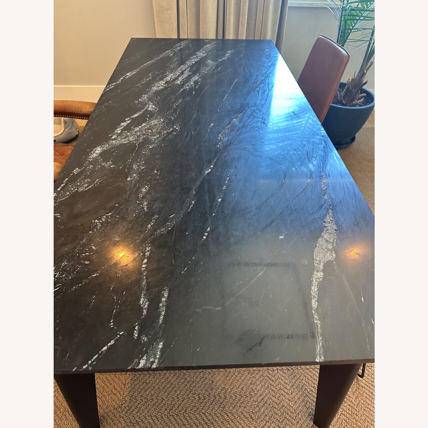 CB2 Black Marble Dining Table - image-4
