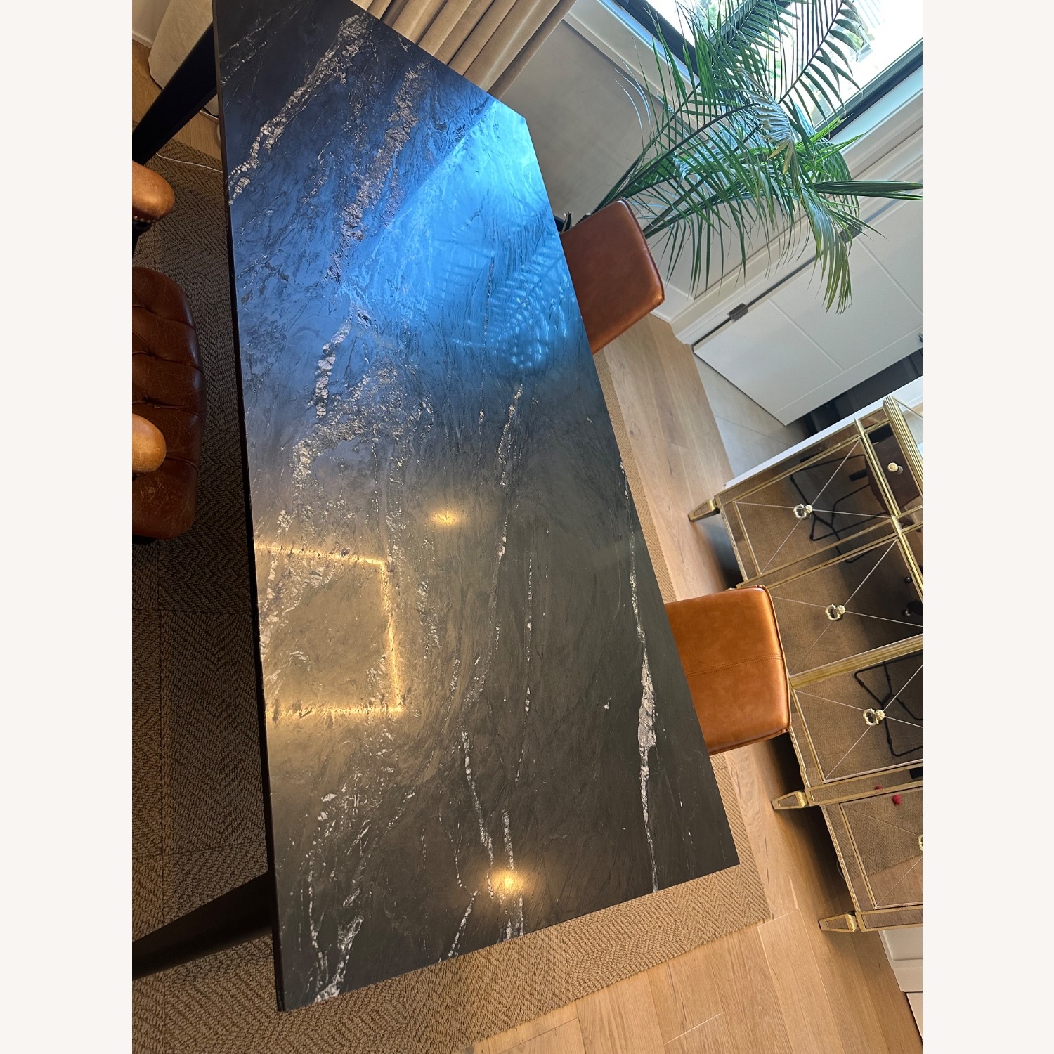 CB2 Black Marble Dining Table - image-3