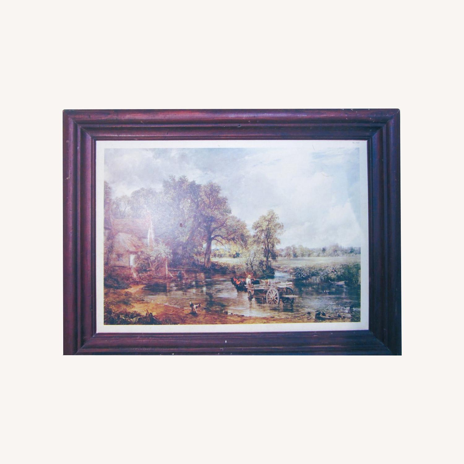 Vintage Lithograph "The Haywain" Constable Framed Art - image-0