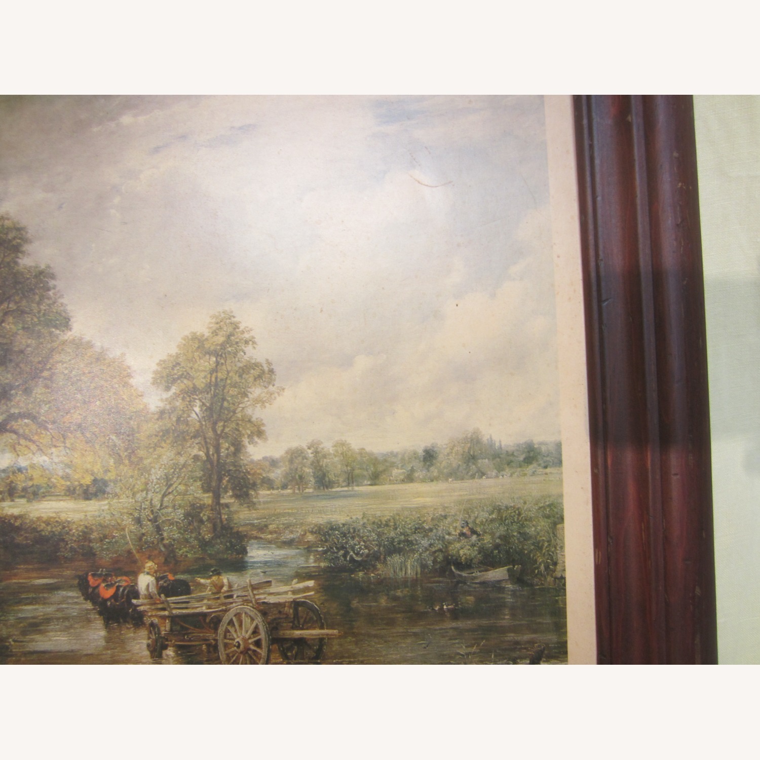 Vintage Lithograph "The Haywain" Constable Framed Art - image-4