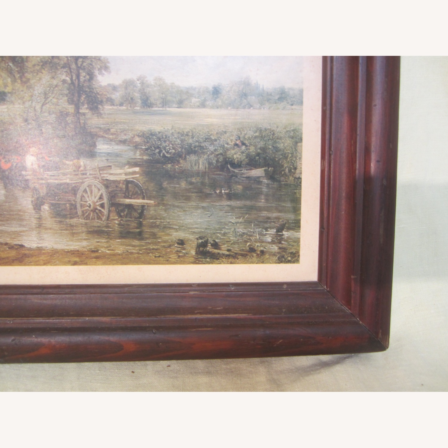 Vintage Lithograph "The Haywain" Constable Framed Art - image-5