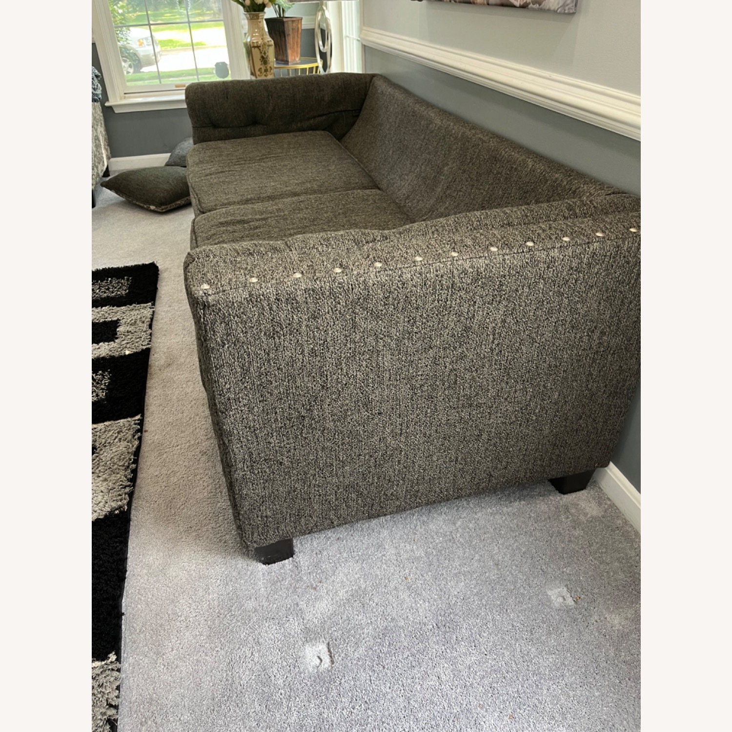 Hughes Dark Gray Loveseat Sofa - image-3