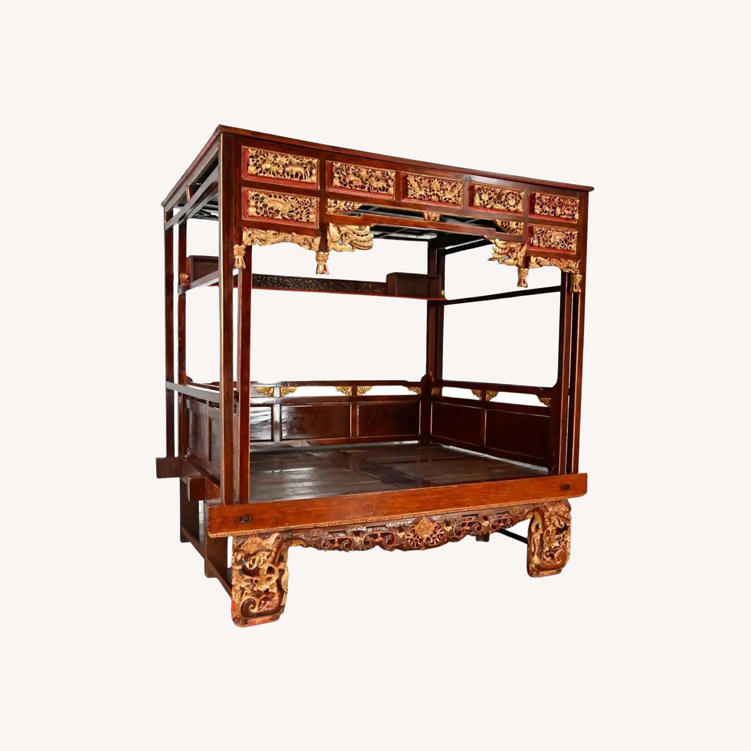 Chinoiserie Bed Hand Carved - image-0