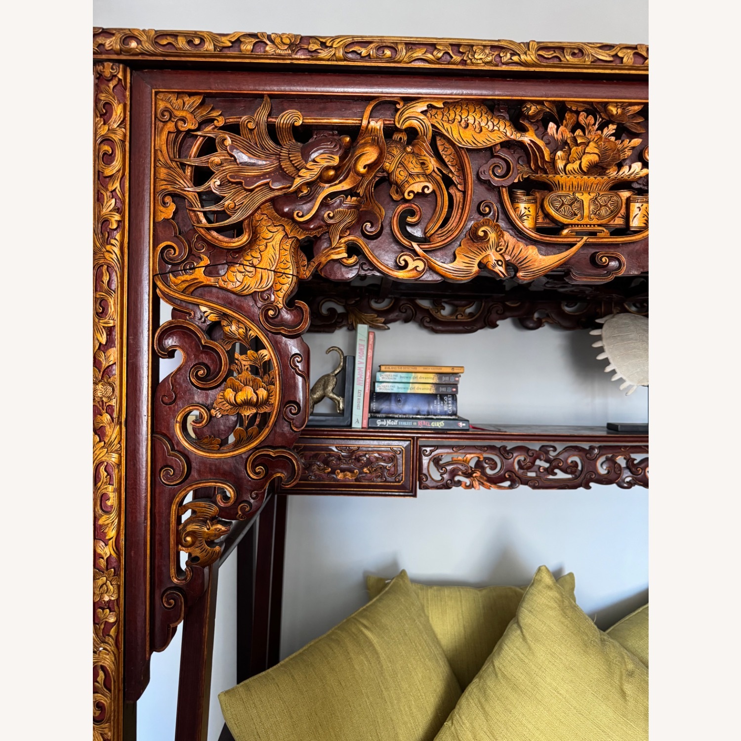 Chinoiserie Bed Hand Carved - image-3