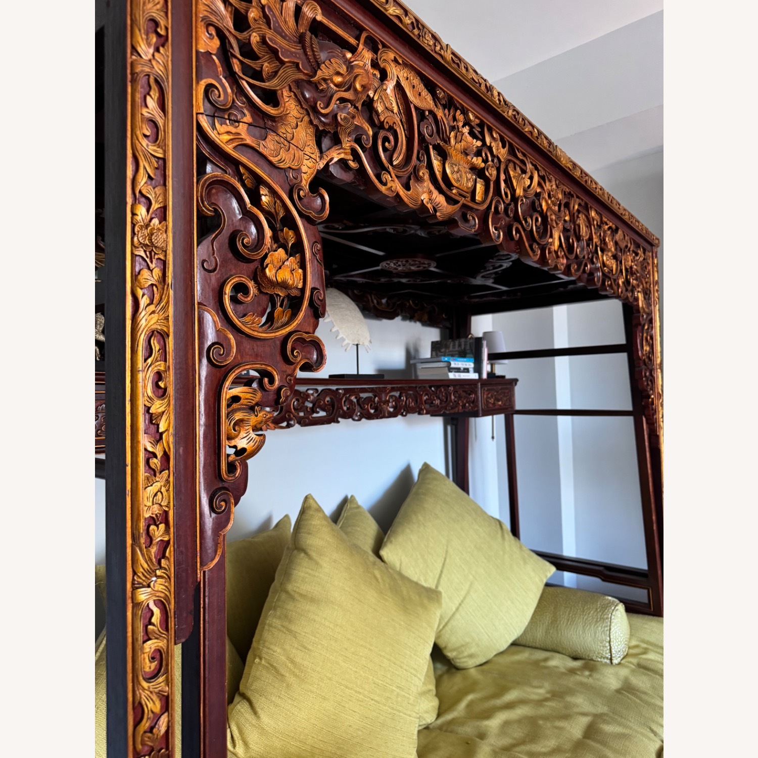 Chinoiserie Bed Hand Carved - image-6