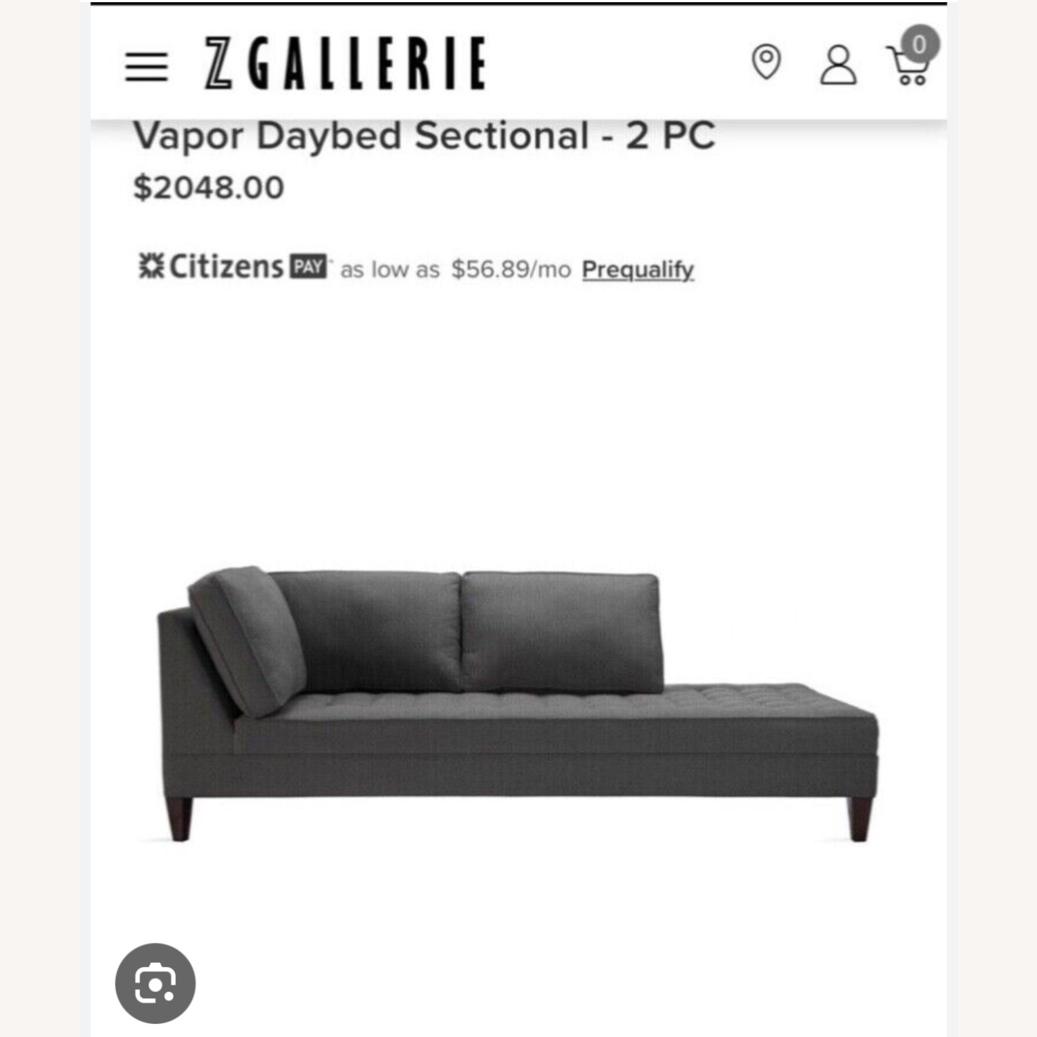 Z Gallerie Gray Sectional - image-4