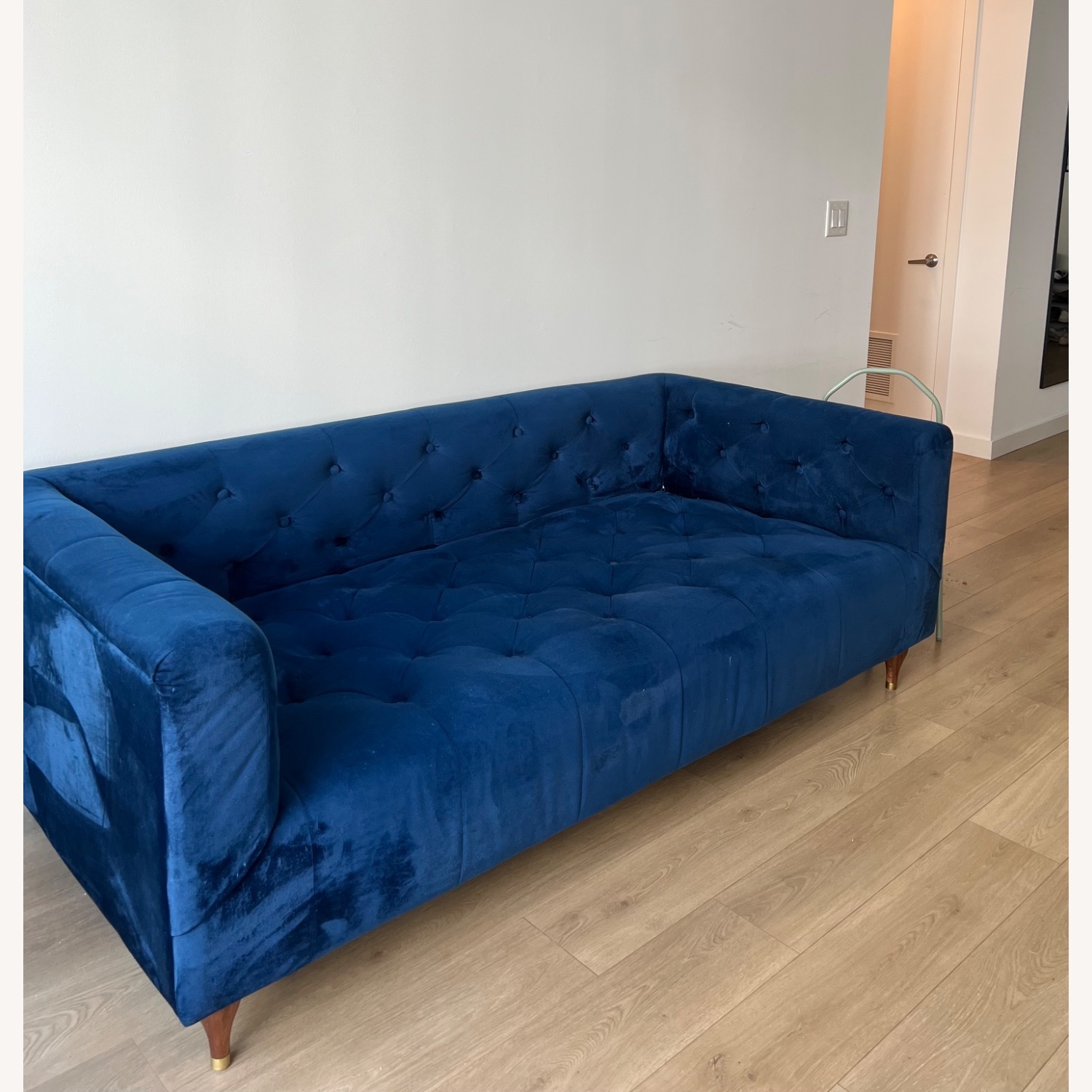 Interior Define Blue Velvet Sofa - image-1