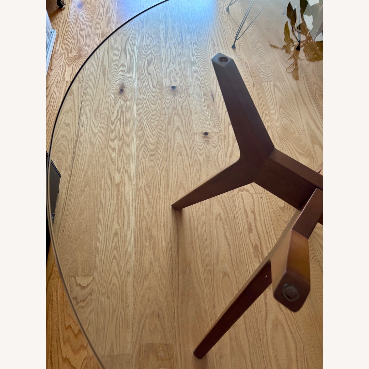 Glass & Wood Round Dining Table with 4 Chairs - image-7