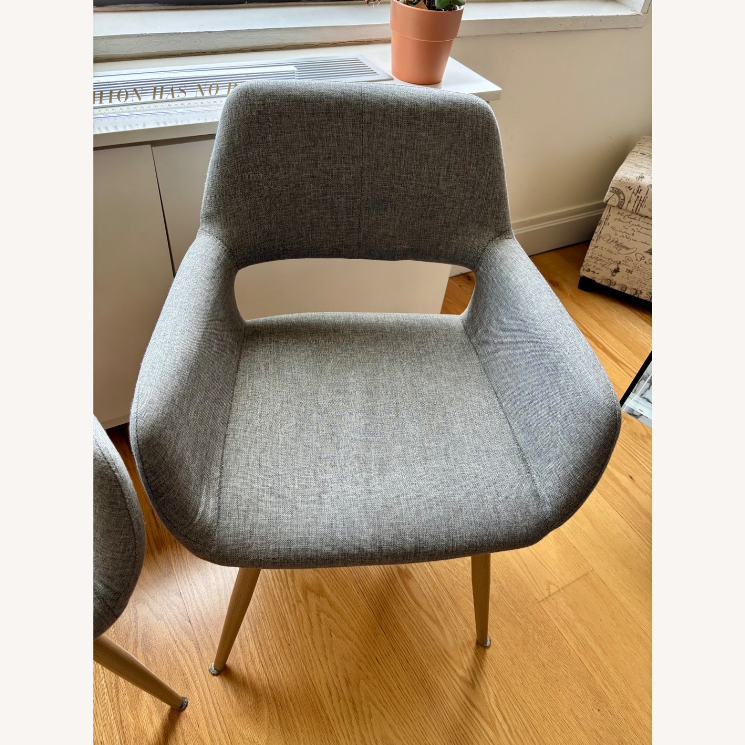 Glass & Wood Round Dining Table with 4 Chairs - image-22