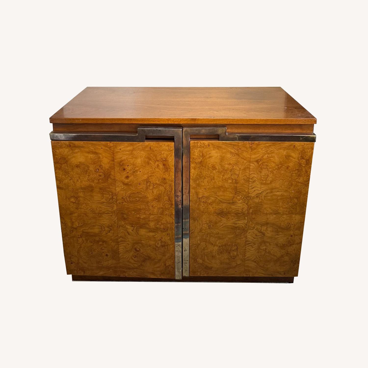Vintage Mid-Century Burl Wood Media Unit - image-0