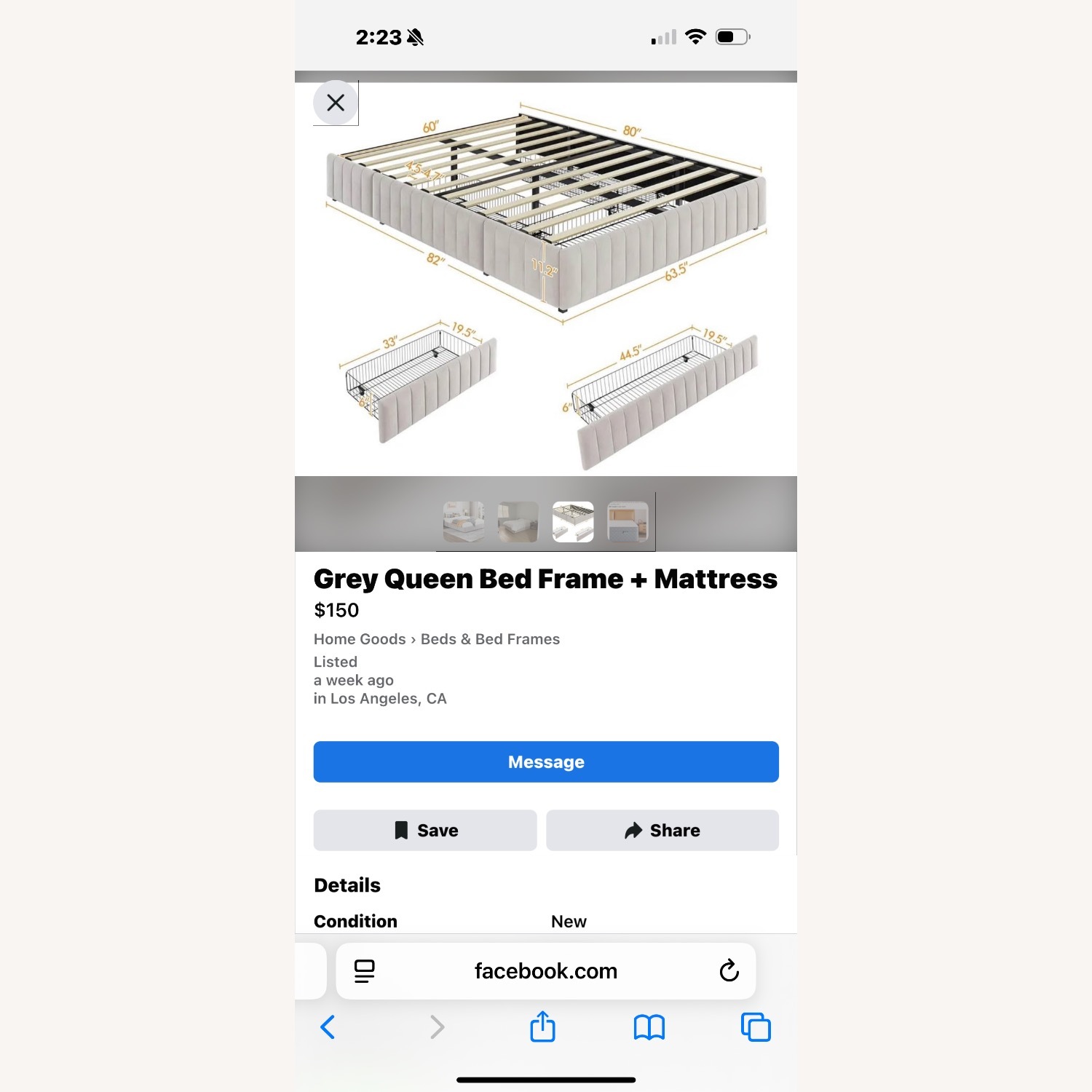 Bed Frame with 4 Draws - image-3