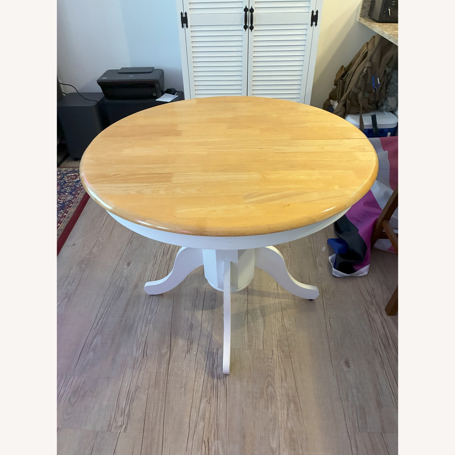 Wooden Dining Table with Leaf Extender - image-2