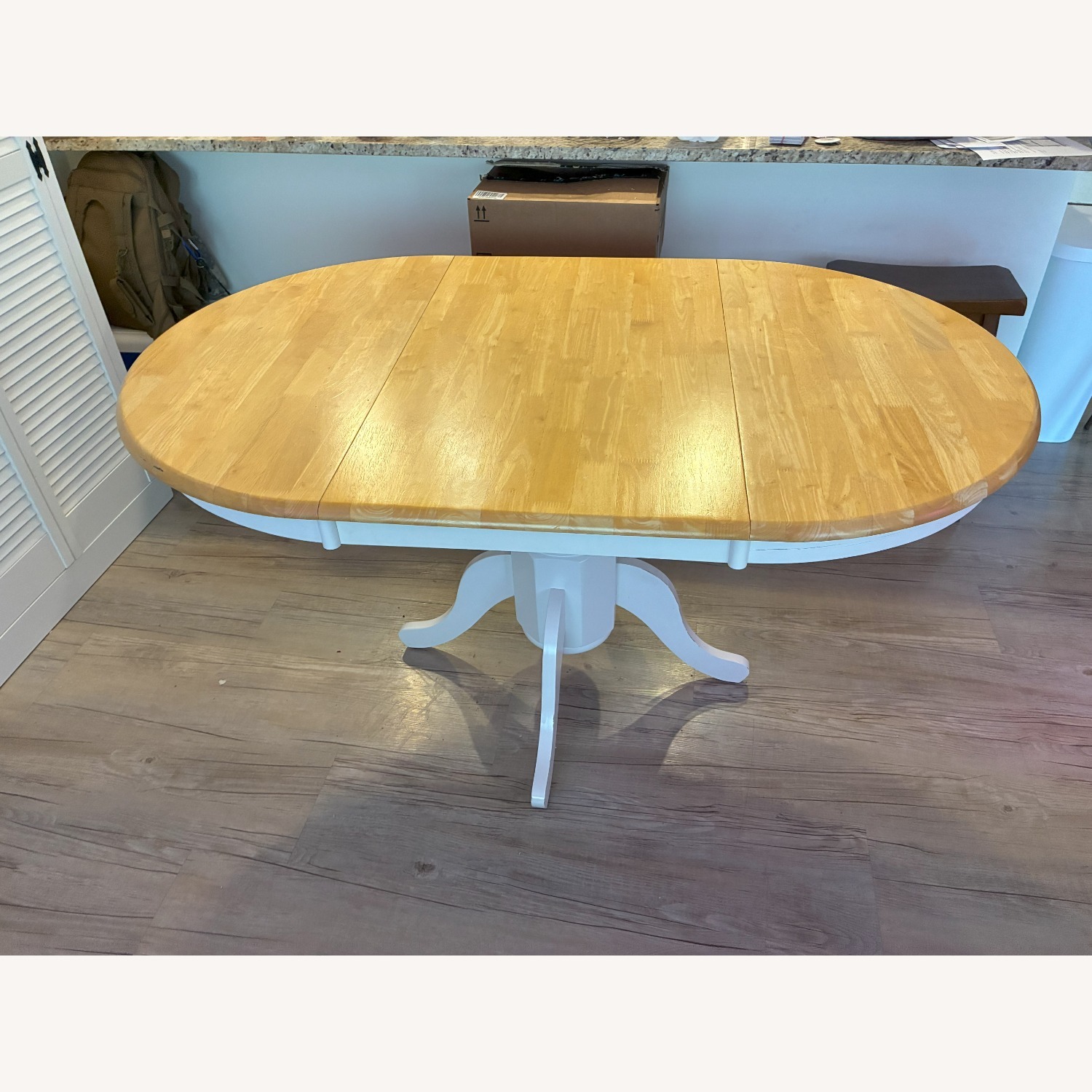 Wooden Dining Table with Leaf Extender - image-1