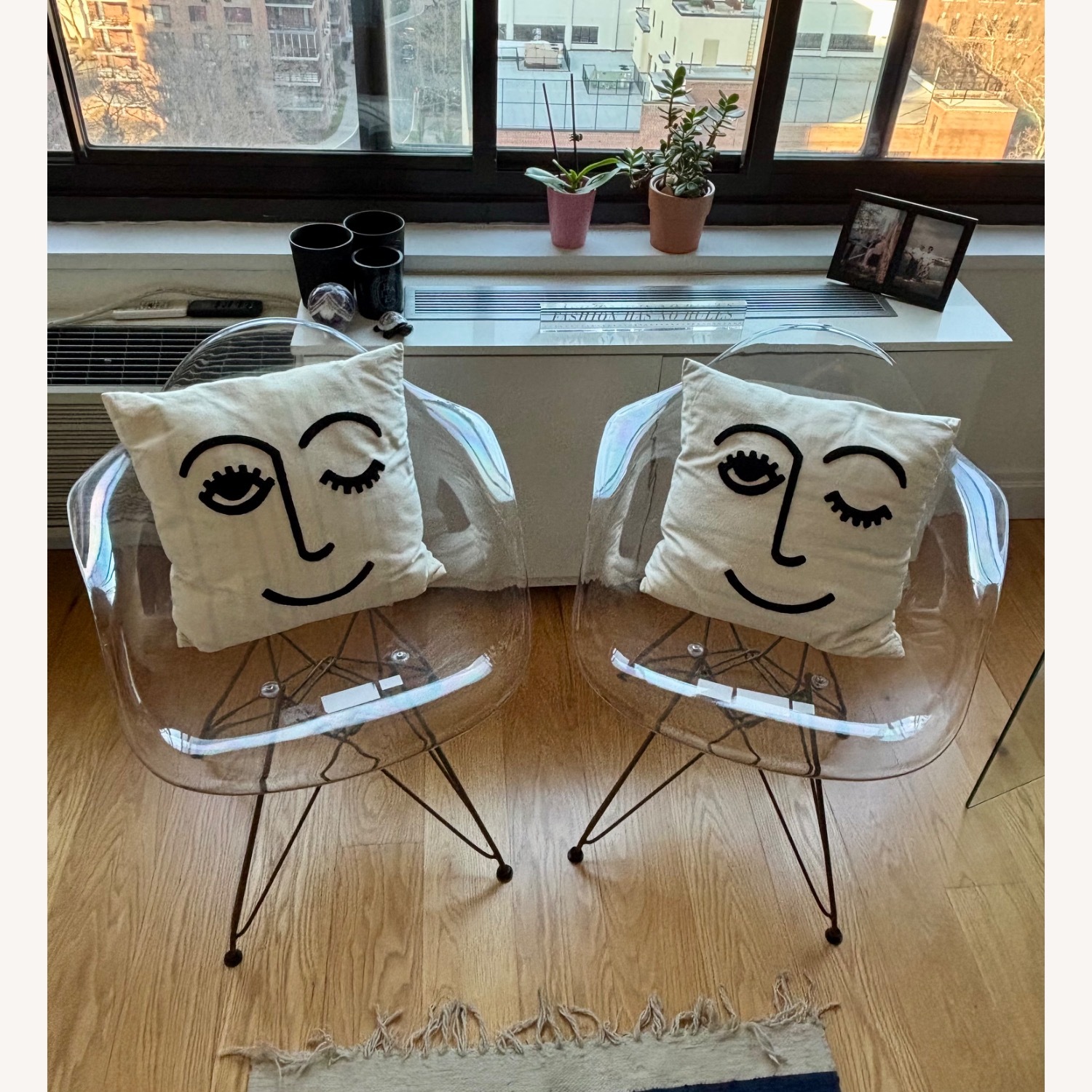 Pair of Polycarbonate and Metal Armchairs - image-1